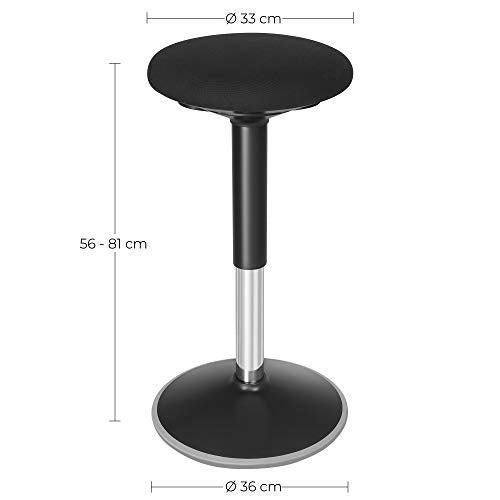 Irodai szék, ergonomikus szék, 56-81 cm magasságban állítható, fekete-SONGMICS-Vita Home