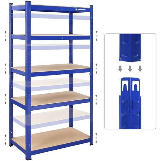Izdržljiva metalna polica za odlaganje, 90 x 180 x 40 cm, nosivost do 875 kg | SONGMICS-vitahome.hr