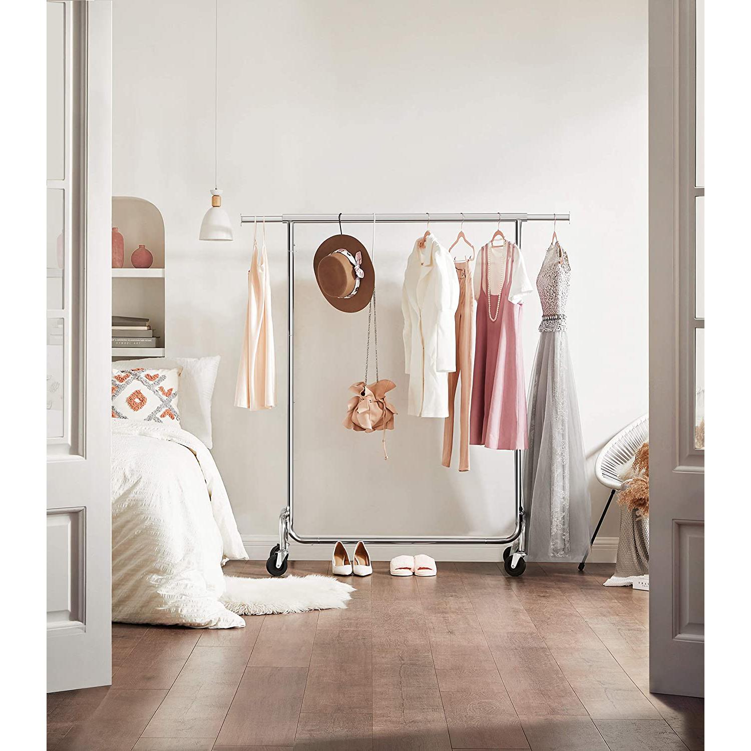 Izdržljivi metalni stalak za odjeću na kotače, nosivost 130 kg, 110-150 cm | SONGMICS-vitahome.hr
