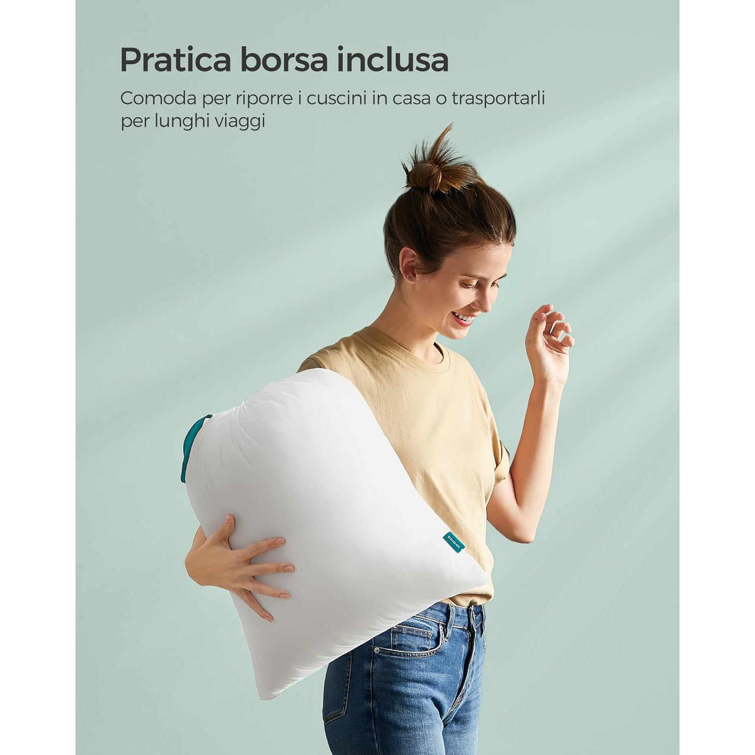 Jastuci za krevet 50 x 70 cm, set od 2 komada, bijeli | SONGMICS-vitahome.hr