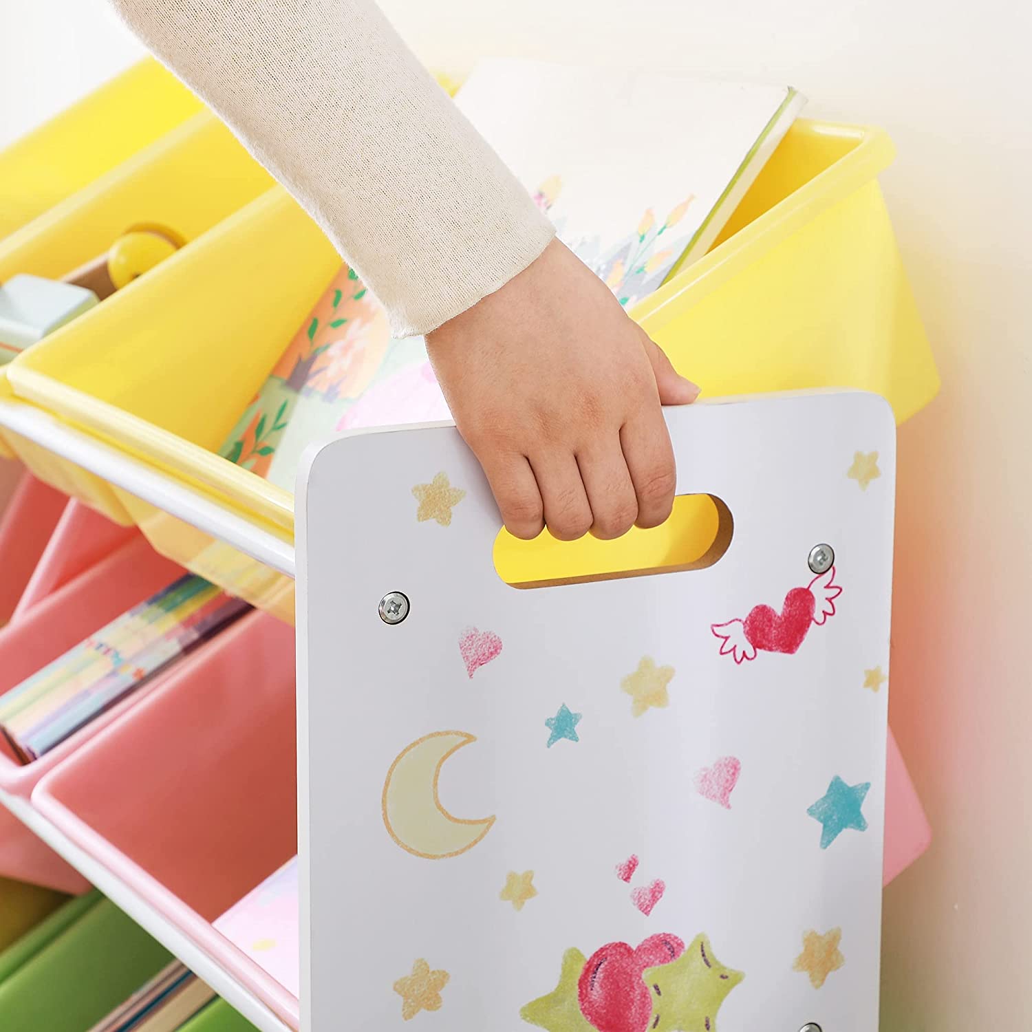 jedinica za pohranjivanje igračaka, stalak za organiziranje dječjih igračaka s 12 uklonjivih PP plastičnih kutija | SONGMICS-vitahome.hr