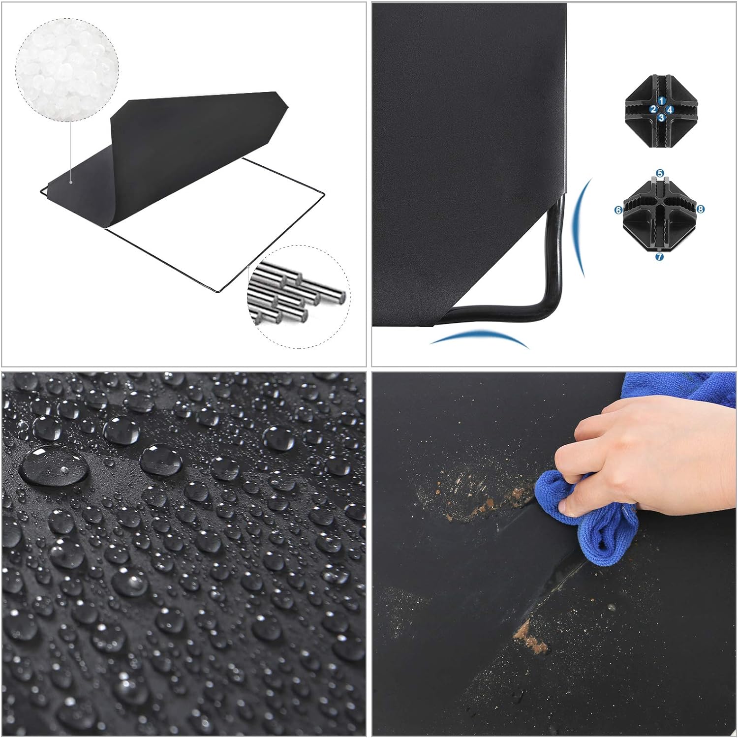 Jedinica za pohranu od 9 kocki, modularni plastični ormar s vratima, crni | SONGMICS-vitahome.hr