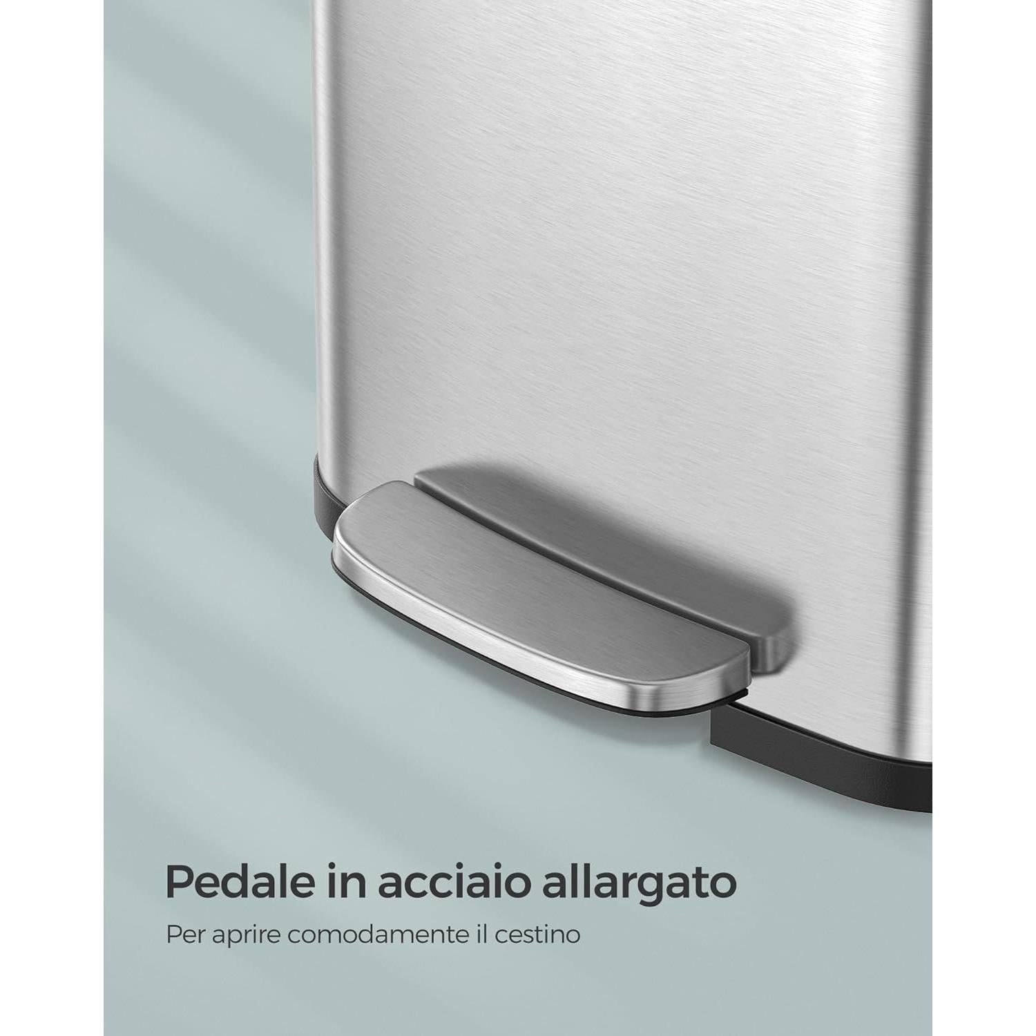 Kanta za otpad kapaciteta 50 litara, 40,4 x 32,1 x 58,6 cm, srebrno-crna | SONGMICS-vitahome.hr