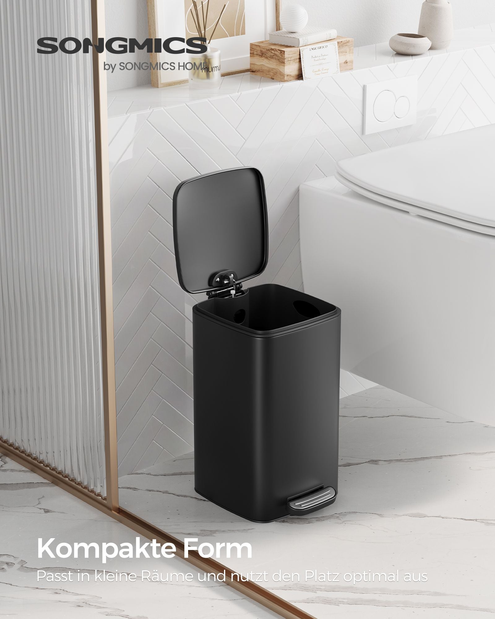Kanta za otpad kapaciteta 8 l, 24 x 19,3 x 33,5 cm, crna | SONGMICS-vitahome.hr
