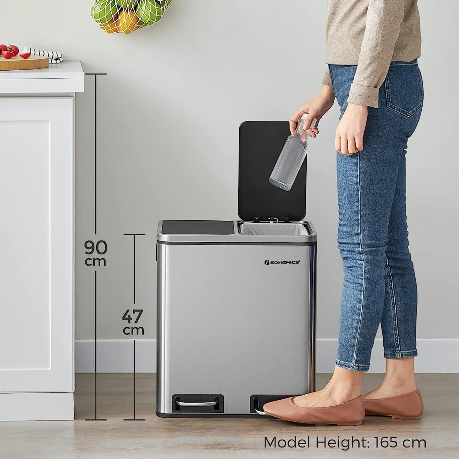 Kanta za selektivni otpad od 30 L, 2 kuhinjske kante od 15 litara | SONGMICS-vitahome.hr