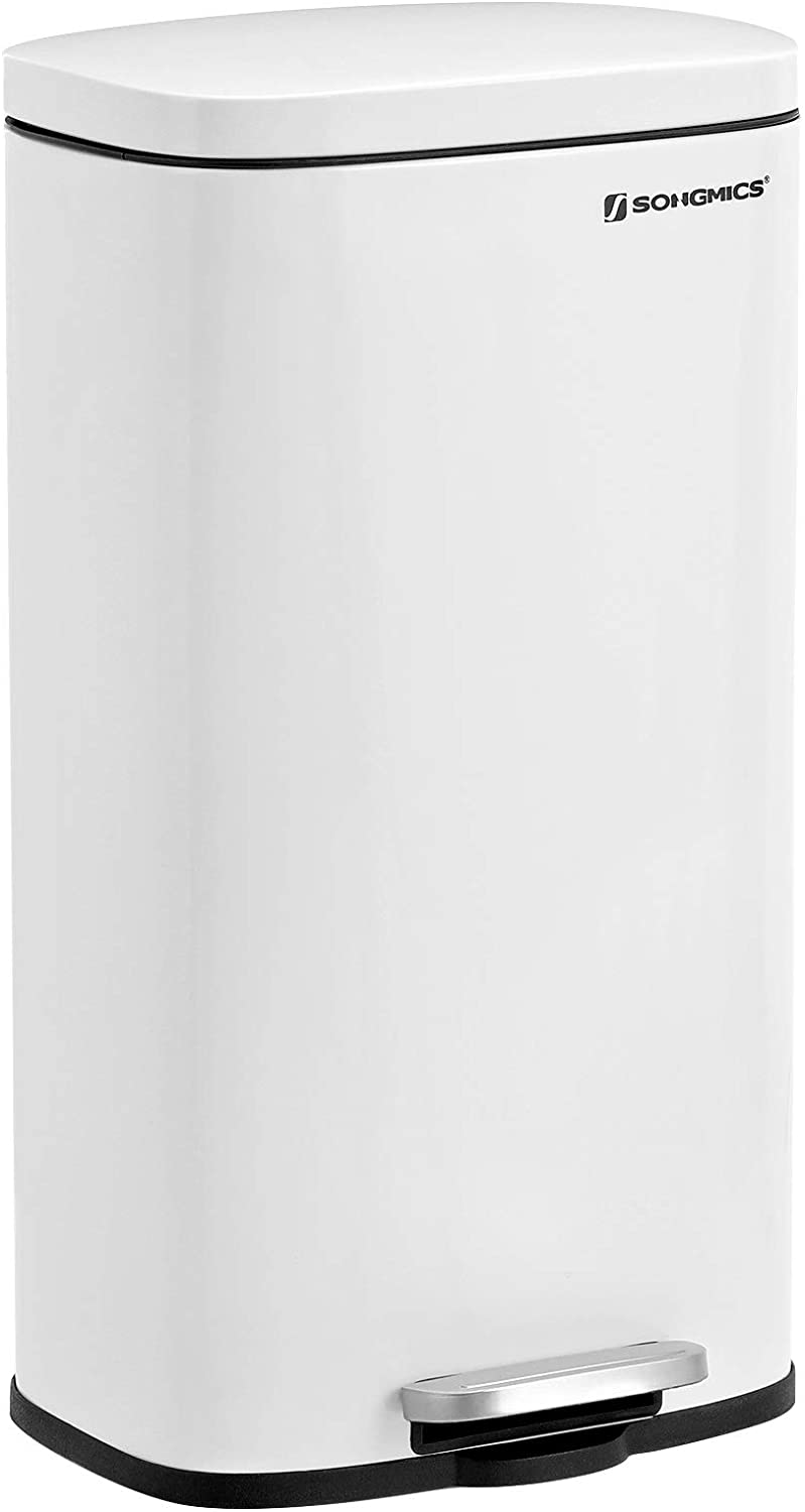 Kanta za smeće, kapaciteta 30L, čelik, 34,8 x 29,7 x 63,3 cm, bijela | SONGMICS-vitahome.hr