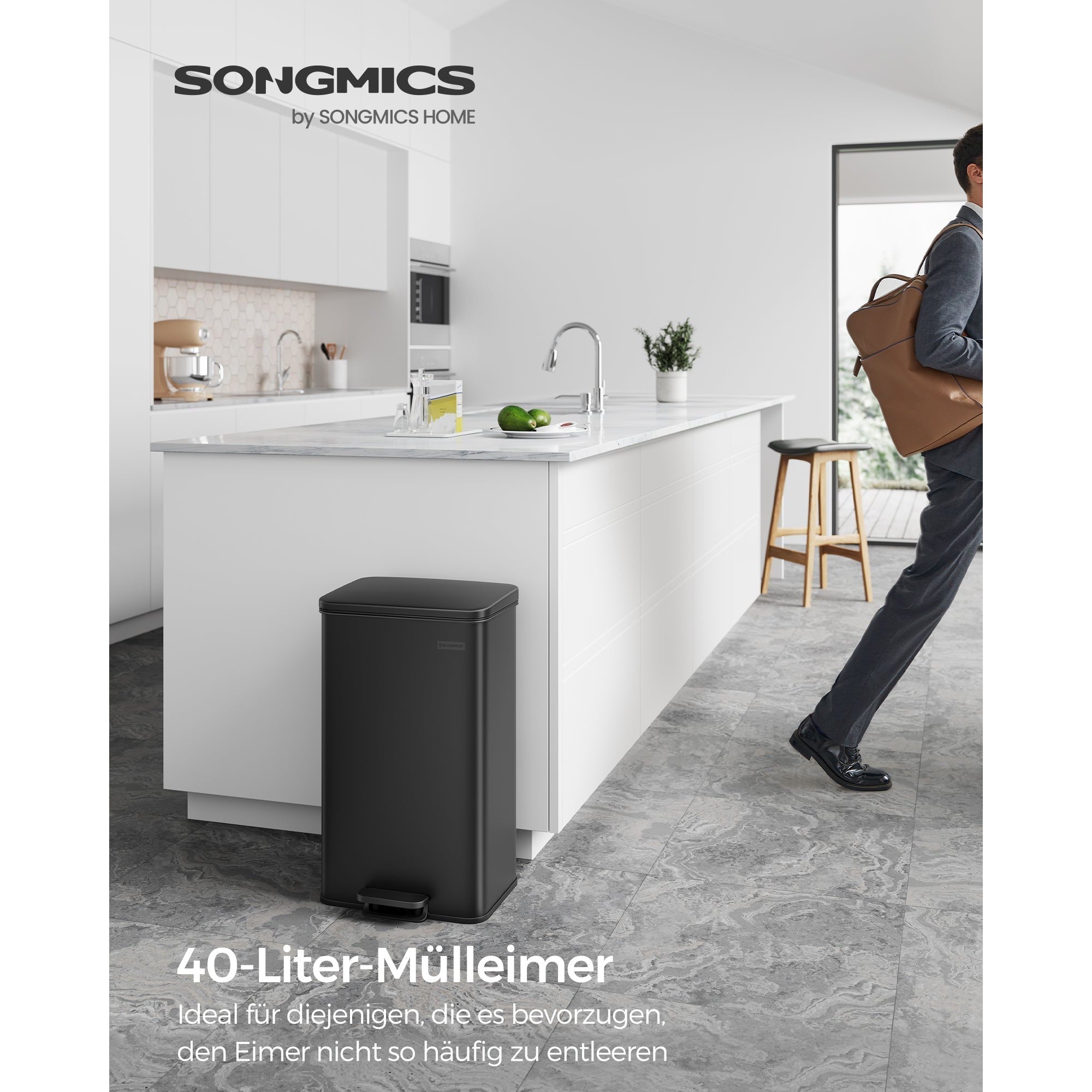 Kanta za smeće kapaciteta 40L, 34,8 x 32,1 x 55,7 cm, crna | SONGMICS-vitahome.hr