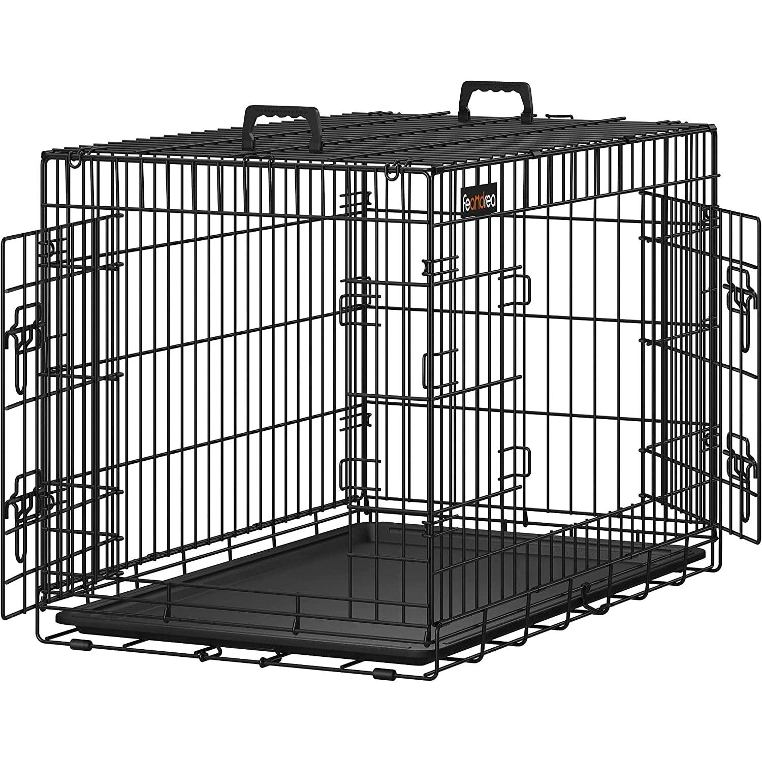 Kavez za pse, 2 vrata, sklopiva prijenosna kućica za pse 2,5 x 64 x 57,5 cm | FEANDRA | FEANDREA-vitahome.hr