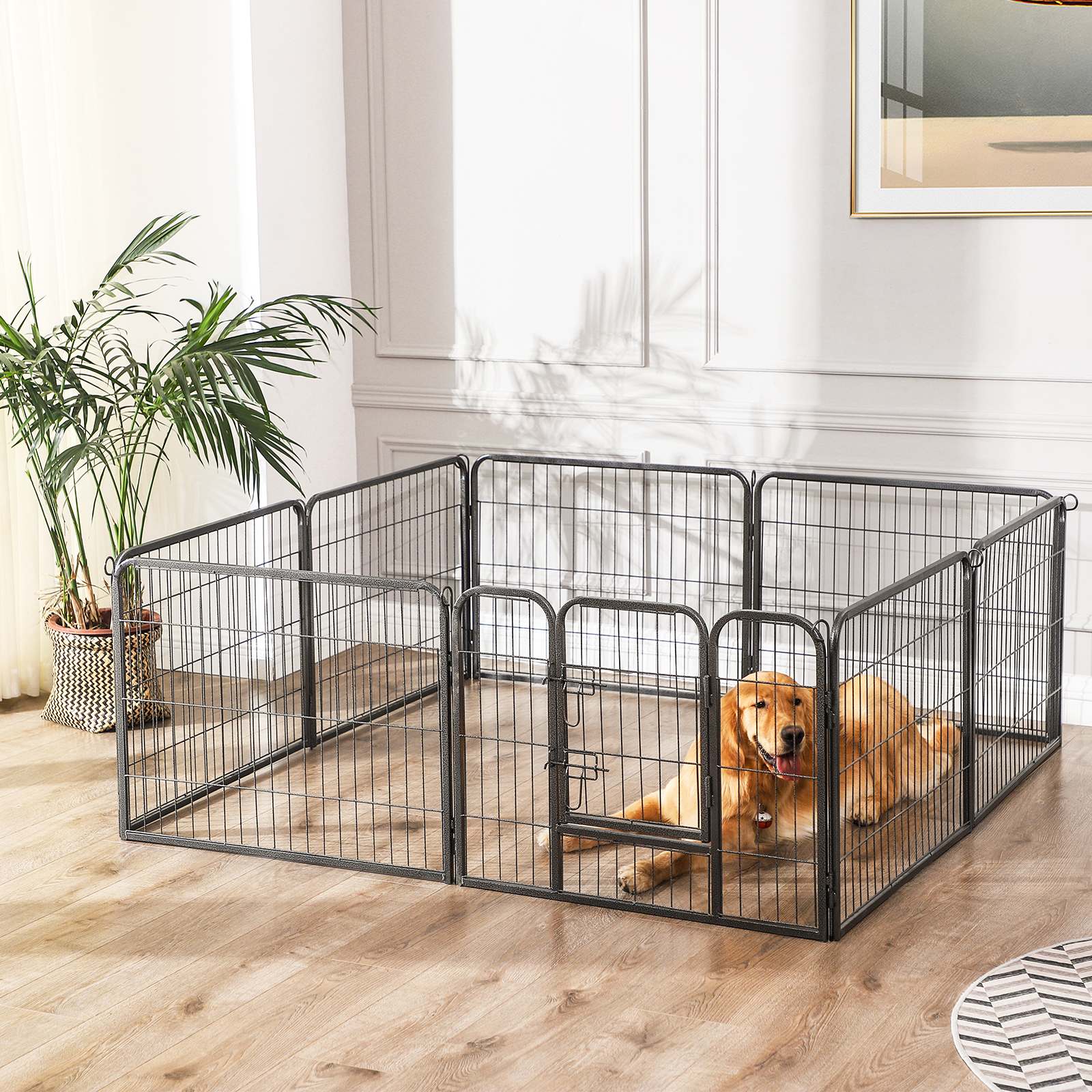 Kavez za pse, igralište za kućne ljubimce s 8 ploča 77 x 60 cm | FEANDREA-vitahome.hr