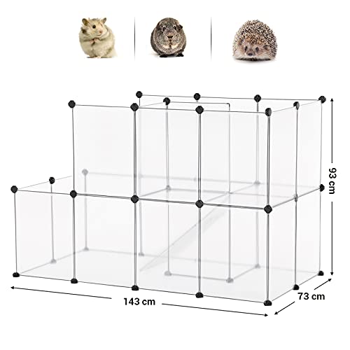 Kisállat járóka, ketrec tengerimalacoknak, moduláris, műanyag, átlátszó-SONGMICS-Vita Home