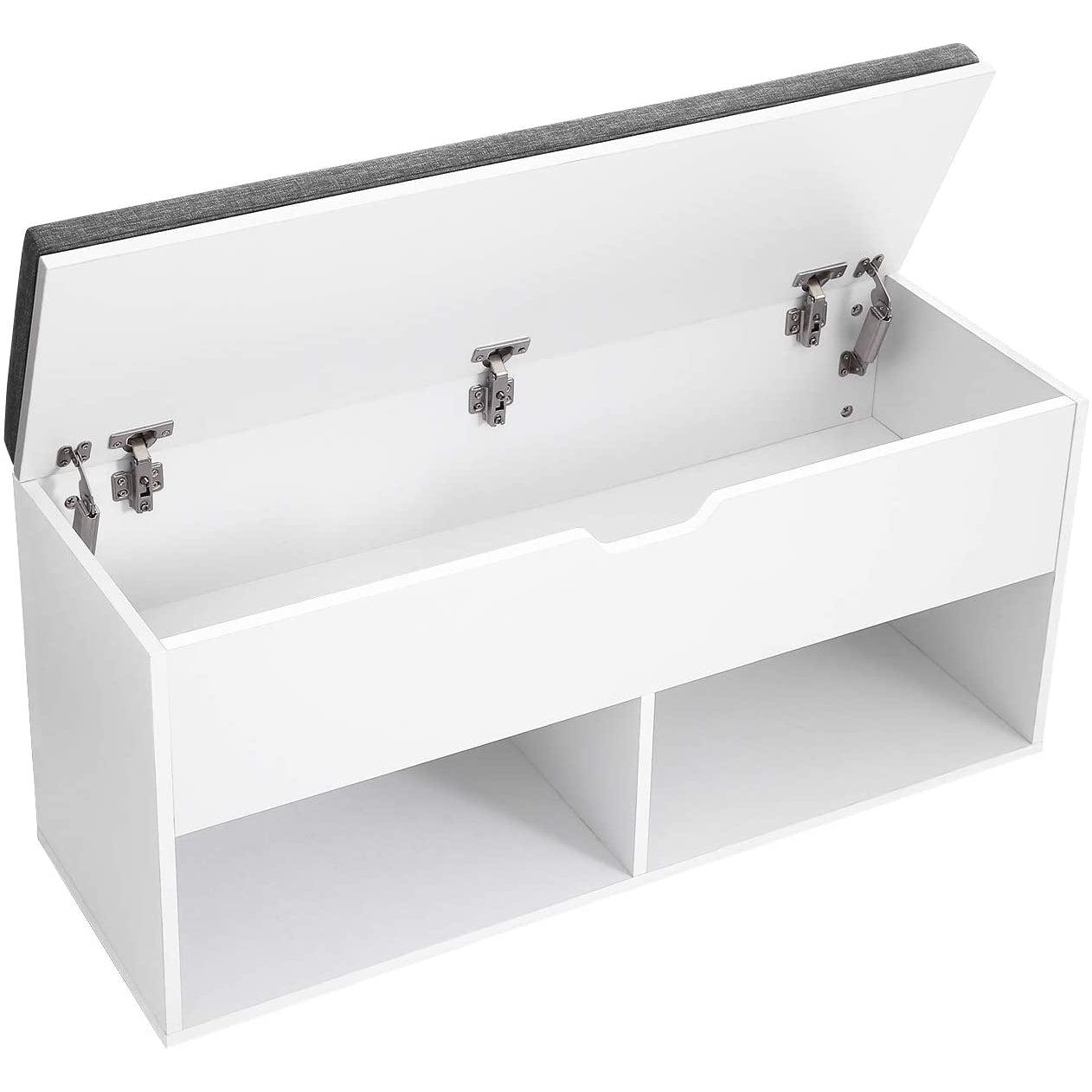 Klupa s podstavljenim sjedalom i prostorom za cipele, 100x48x30 cm, bijela | VASAGLE-vitahome.hr