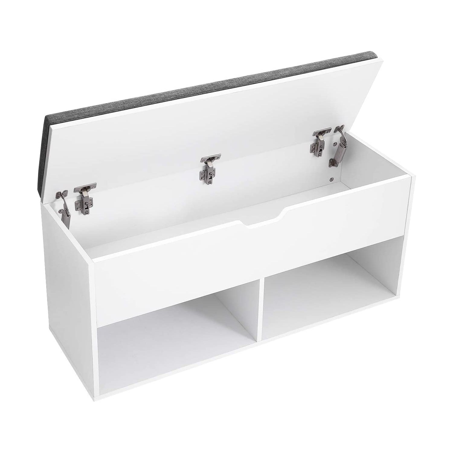 Klupa s podstavljenim sjedalom i prostorom za cipele, 100x48x30 cm, bijela | VASAGLE-vitahome.hr