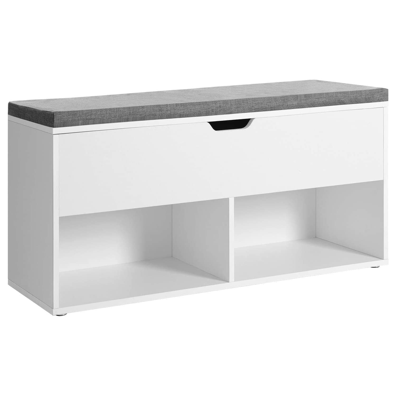 Klupa s podstavljenim sjedalom i prostorom za cipele, 100x48x30 cm, bijela | VASAGLE-vitahome.hr
