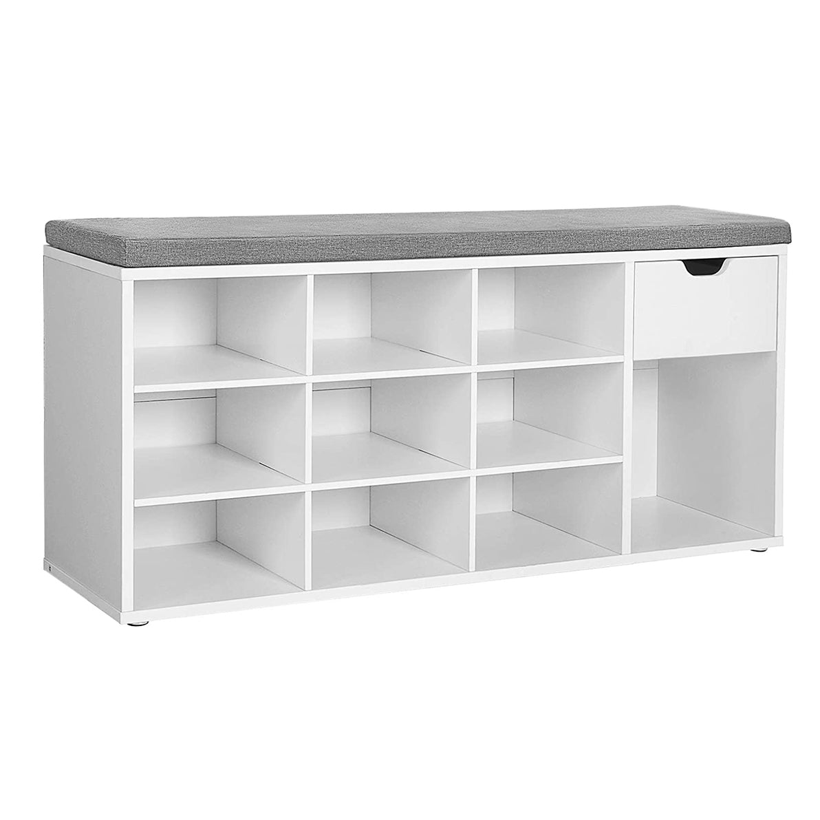 Klupa s policama za cipele, 104 x 30 x 48 cm, bijelo-siva | VASAGLE-vitahome.hr