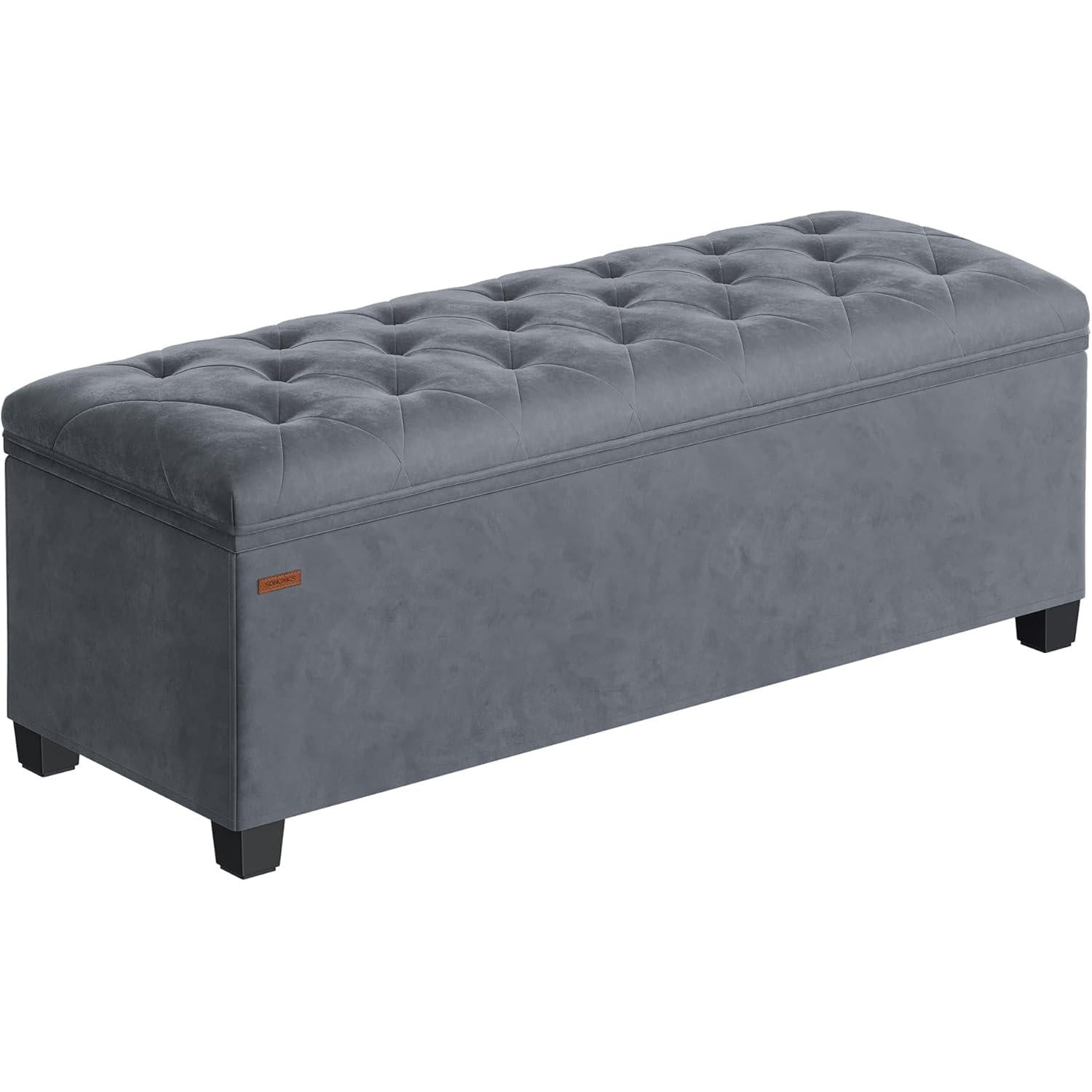 Klupa s prostorom za pohranu, 40 x 110 x 40 cm, nosivost do 300kg, siva | SONGMICS-vitahome.hr