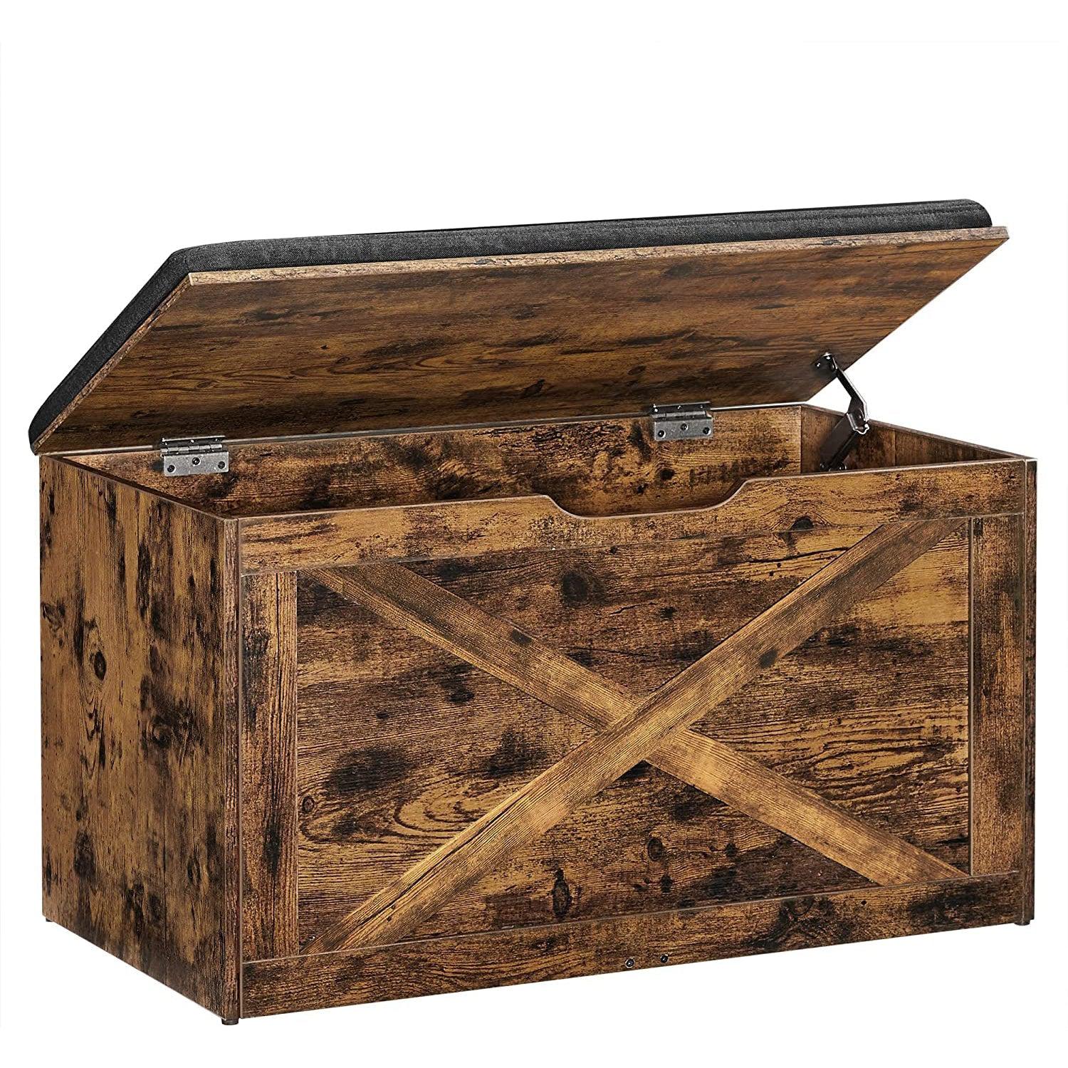 Klupa sa spremištem, ormarić za odlaganje, 76 x 48 x 40 cm, smeđe crna | VASAGLE-vitahome.hr