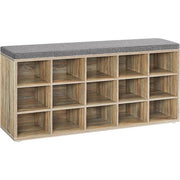 Klupa sa stalkom za cipele, 30×105×48 cm, tirkizno smeđa-siva