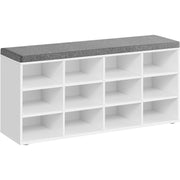 Klupa za obuvanje i pohranu obuće, 30,3 x 104 x 48 cm, klasično bijele boje | VASAGLE-vitahome.hr