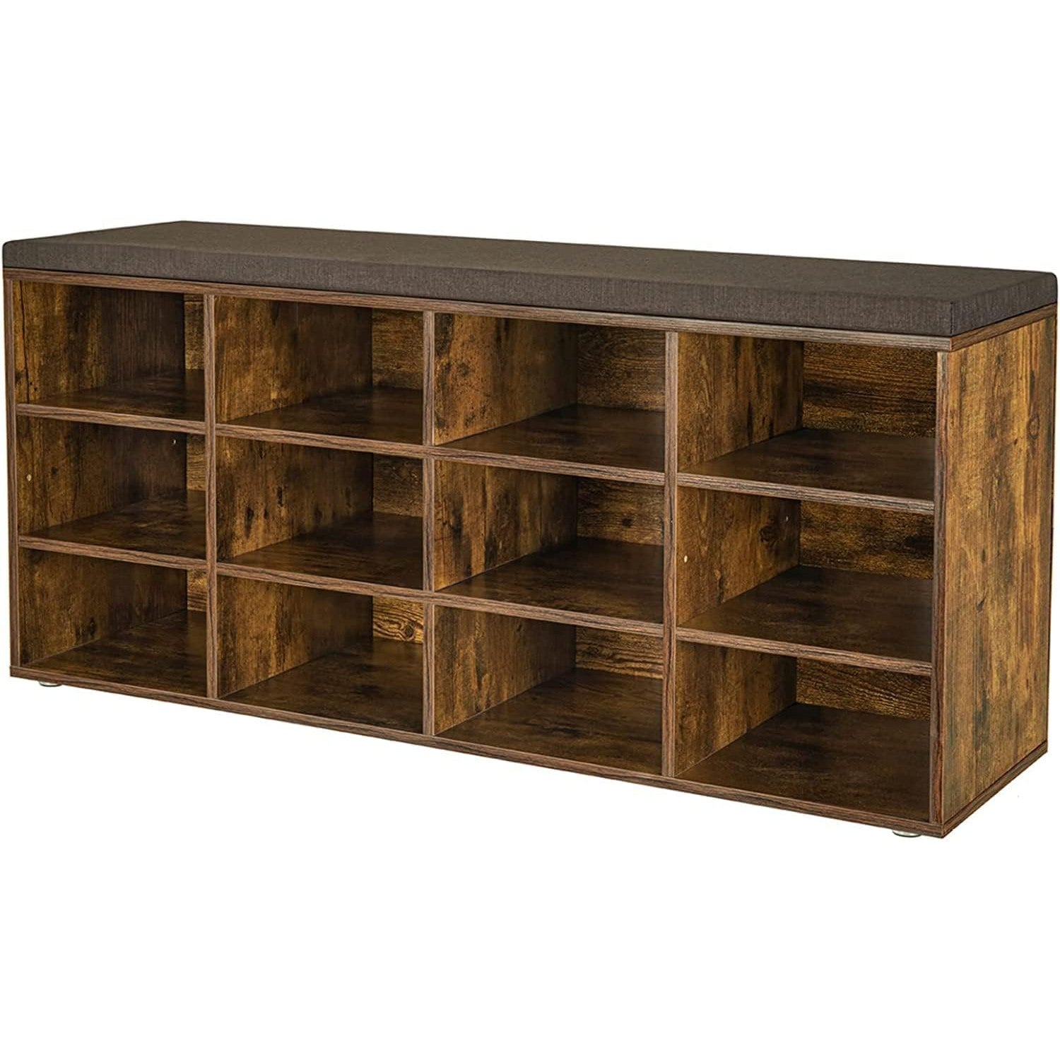 Klupa za obuvanje s 12 pretinaca, 30,3 x 104 x 48 cm, rustikalno smeđa | VASAGLE-vitahome.hr