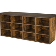 Klupa za obuvanje s 12 pretinaca, 30,3 x 104 x 48 cm, rustikalno smeđa | VASAGLE-vitahome.hr