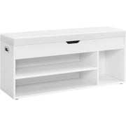 Klupa za obuvanje s prostorom za pohranu cipela, 30 x 100 x 44 cm, bijela | VASAGLE-vitahome.hr