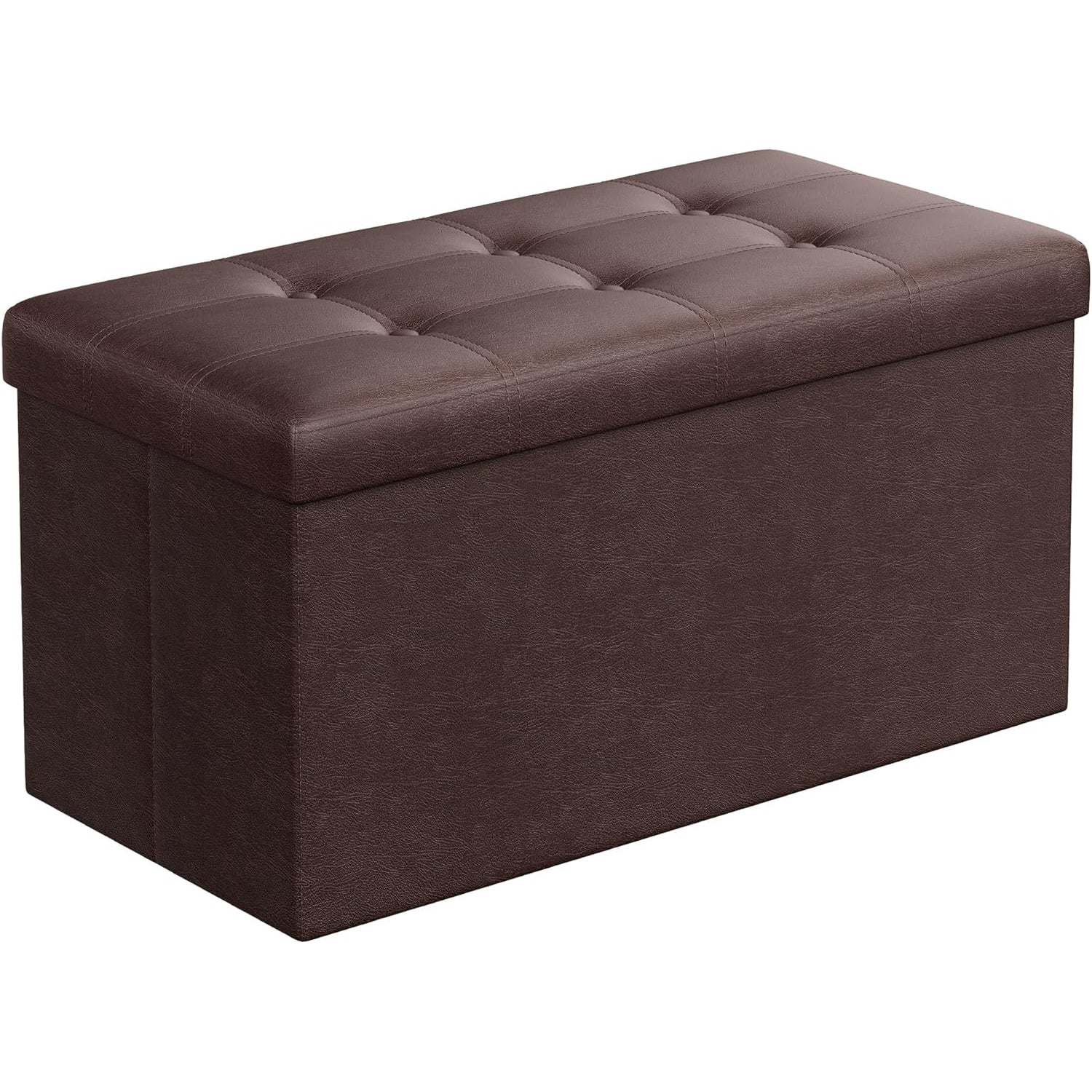 klupa za odlaganje, 2 osobe, nosivost do 300 kg, umjetna koža, smeđa, 76x38x38 cm | SONGMICS-vitahome.hr