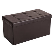 klupa za odlaganje, 2 osobe, nosivost do 300 kg, umjetna koža, smeđa, 76x38x38 cm | SONGMICS-vitahome.hr