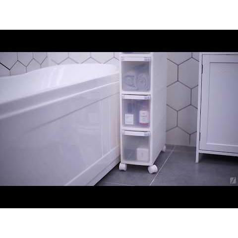 Kolica sa 4 duboke ladice i kotačima, visoka 84,5 cm, bijela | SONGMICS-vitahome.hr