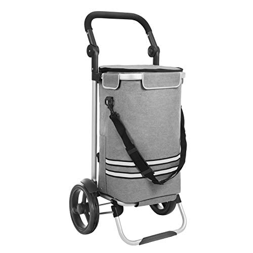 Kolica za kupovinu, sklopiva, čvrsta s izoliranim hladnjakom, 35 l, sive boje | SONGMICS-vitahome.hr