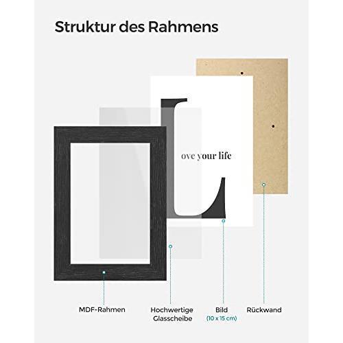 Kollázs képkeretek, 4 keret 4x6 fotókhoz, fekete-SONGMICS-Vita Home