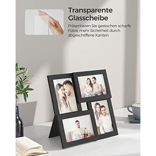 Kollázs képkeretek, 4 keret 4x6 fotókhoz, fekete-SONGMICS-Vita Home