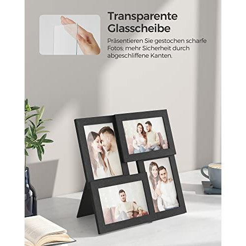 Kollázs képkeretek, 4 keret 4x6 fotókhoz, fekete-SONGMICS-Vita Home