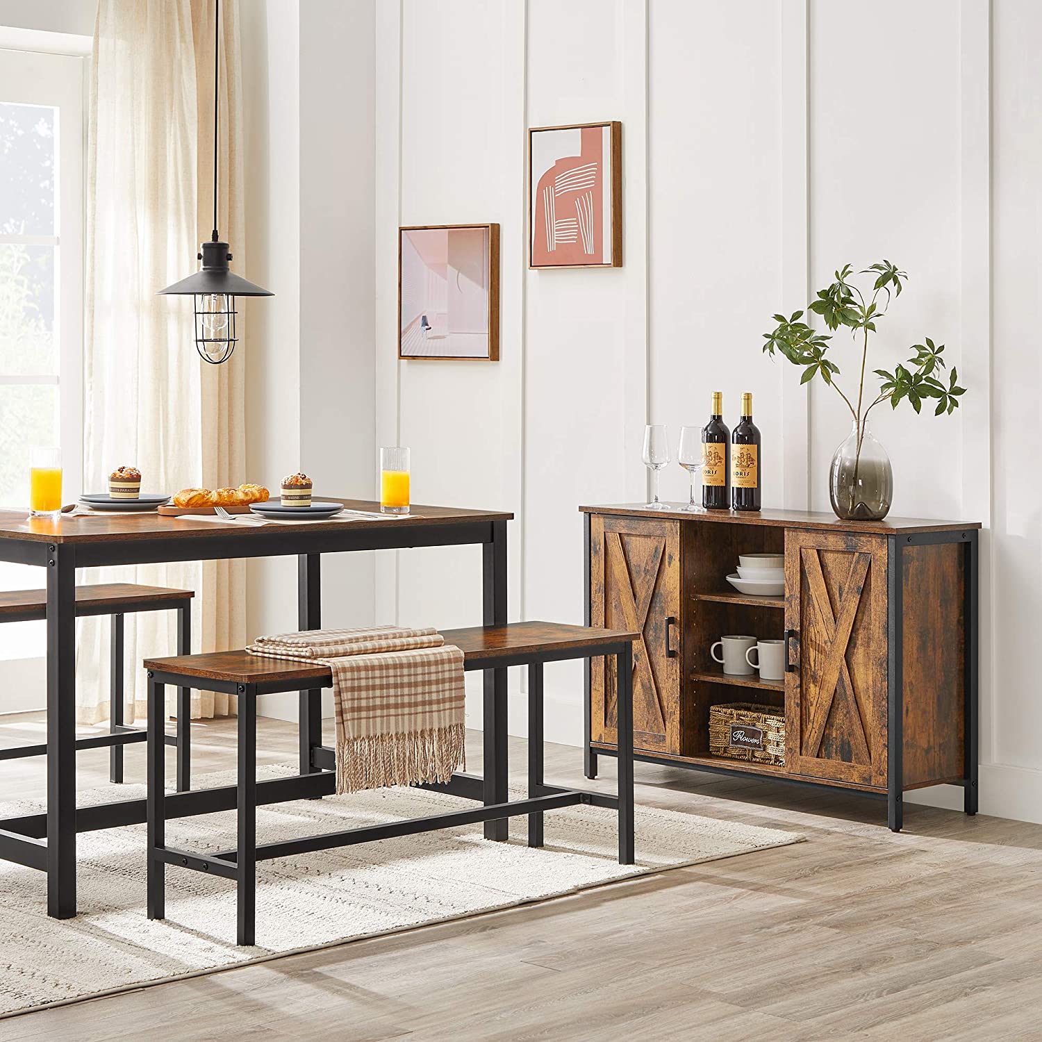 Komoda 100 x 70 x 35 cm, rustikalno smeđa | Vasagle-vitahome.hr
