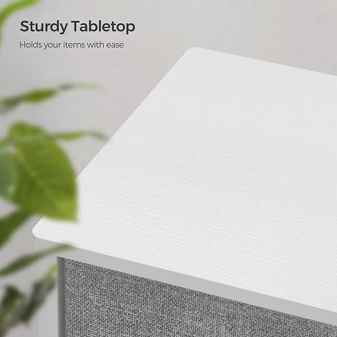 Komoda, jedinica za pohranu s 8 tekstilnih ladica, svijetlosiva i bijela