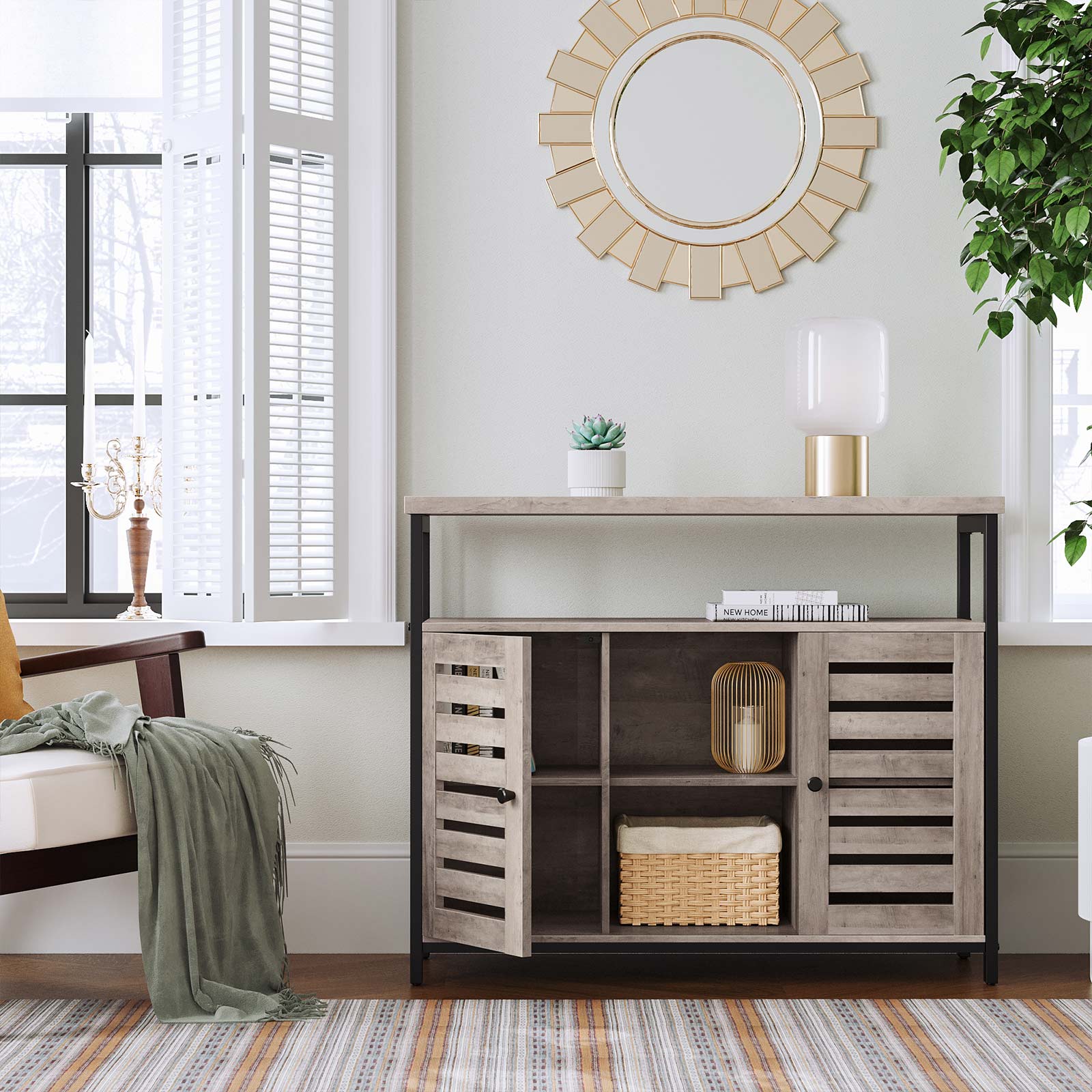 komoda, kuhinjski element s otvorenim policama 100 x 80 x 35 cm | Vasagle-vitahome.hr