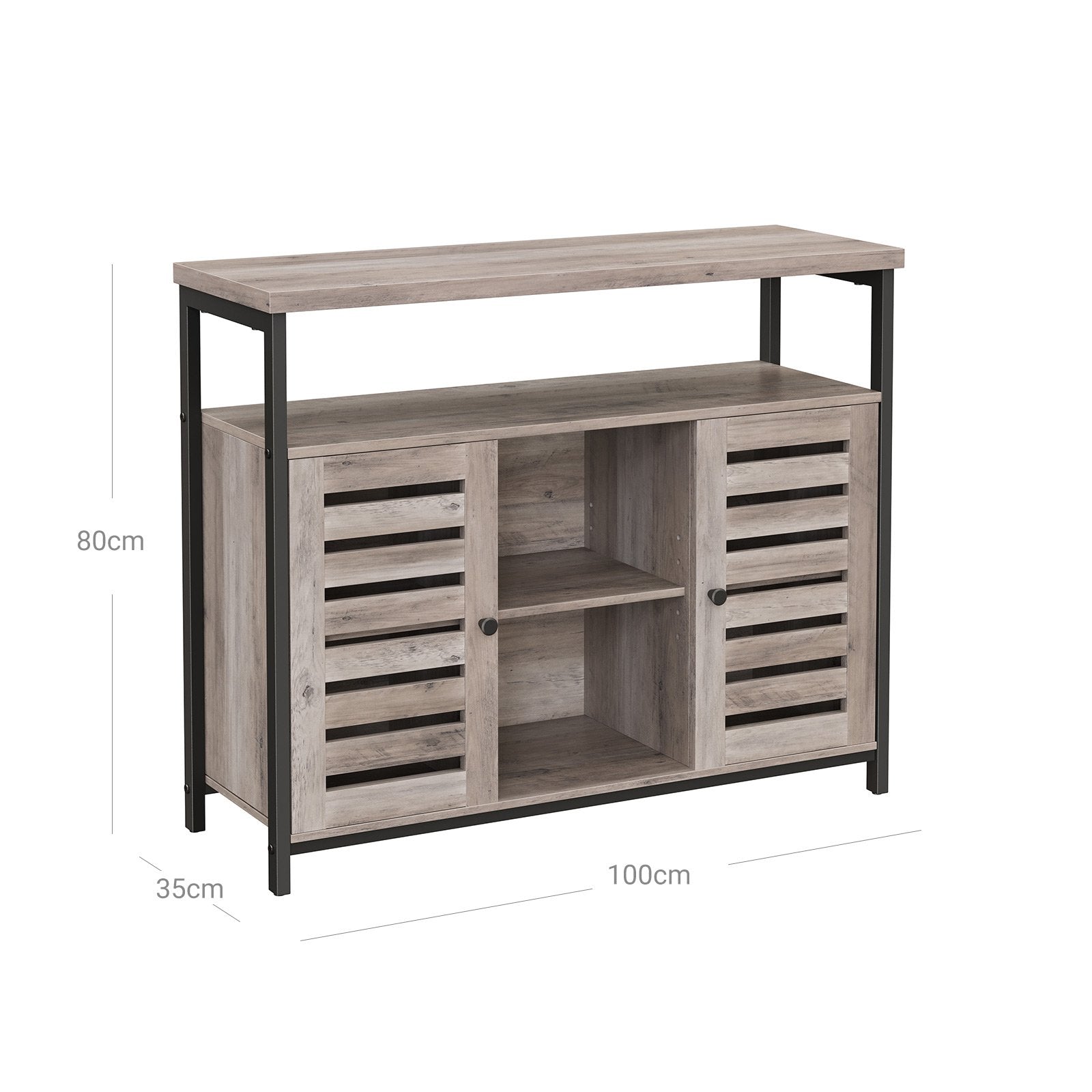 komoda, kuhinjski element s otvorenim policama 100 x 80 x 35 cm | Vasagle-vitahome.hr