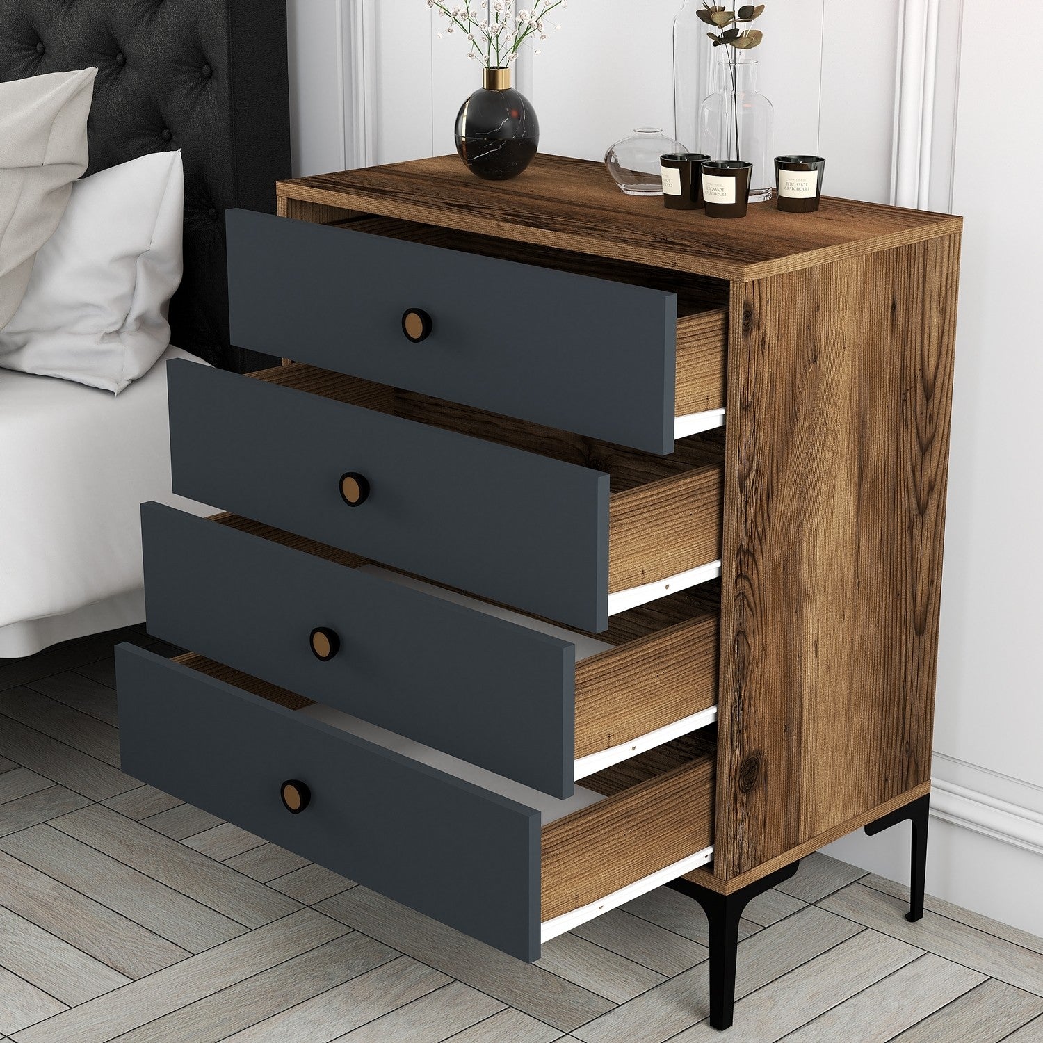 Komoda Lizbon 536 - Walnut, Anthracite | AG-vitahome.hr