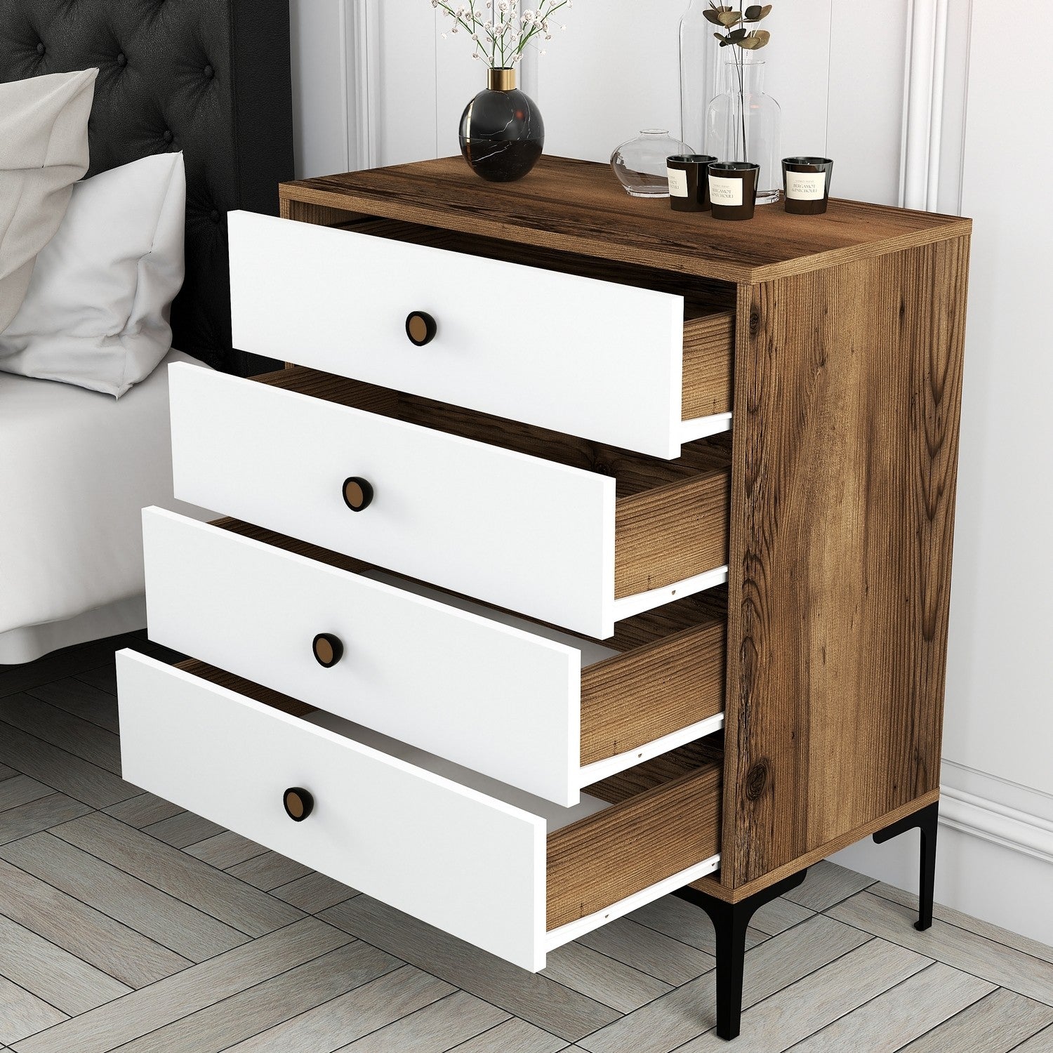 Komoda Lizbon 537 - Walnut, White | AG-vitahome.hr