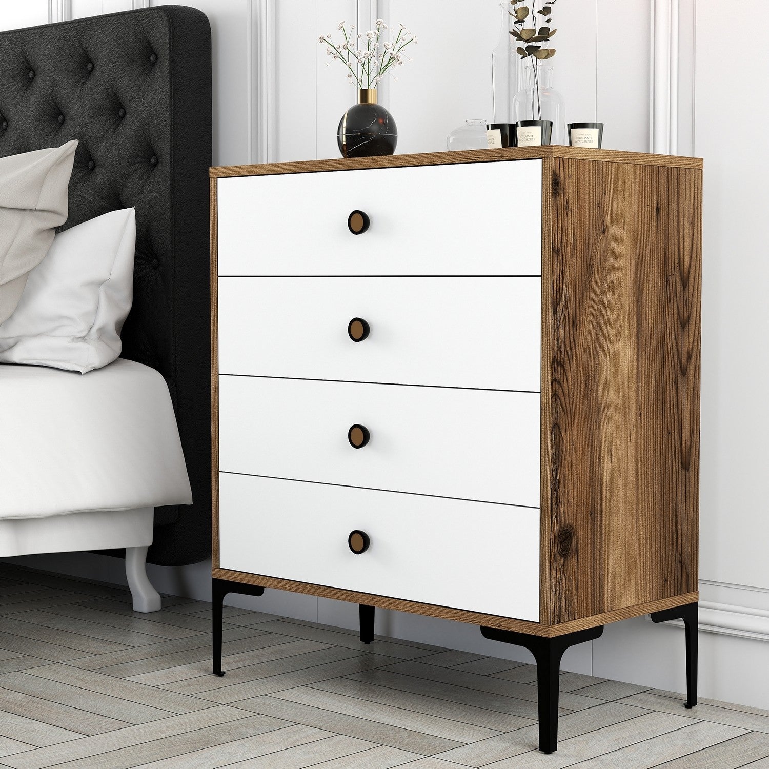 Komoda Lizbon 537 - Walnut, White | AG-vitahome.hr