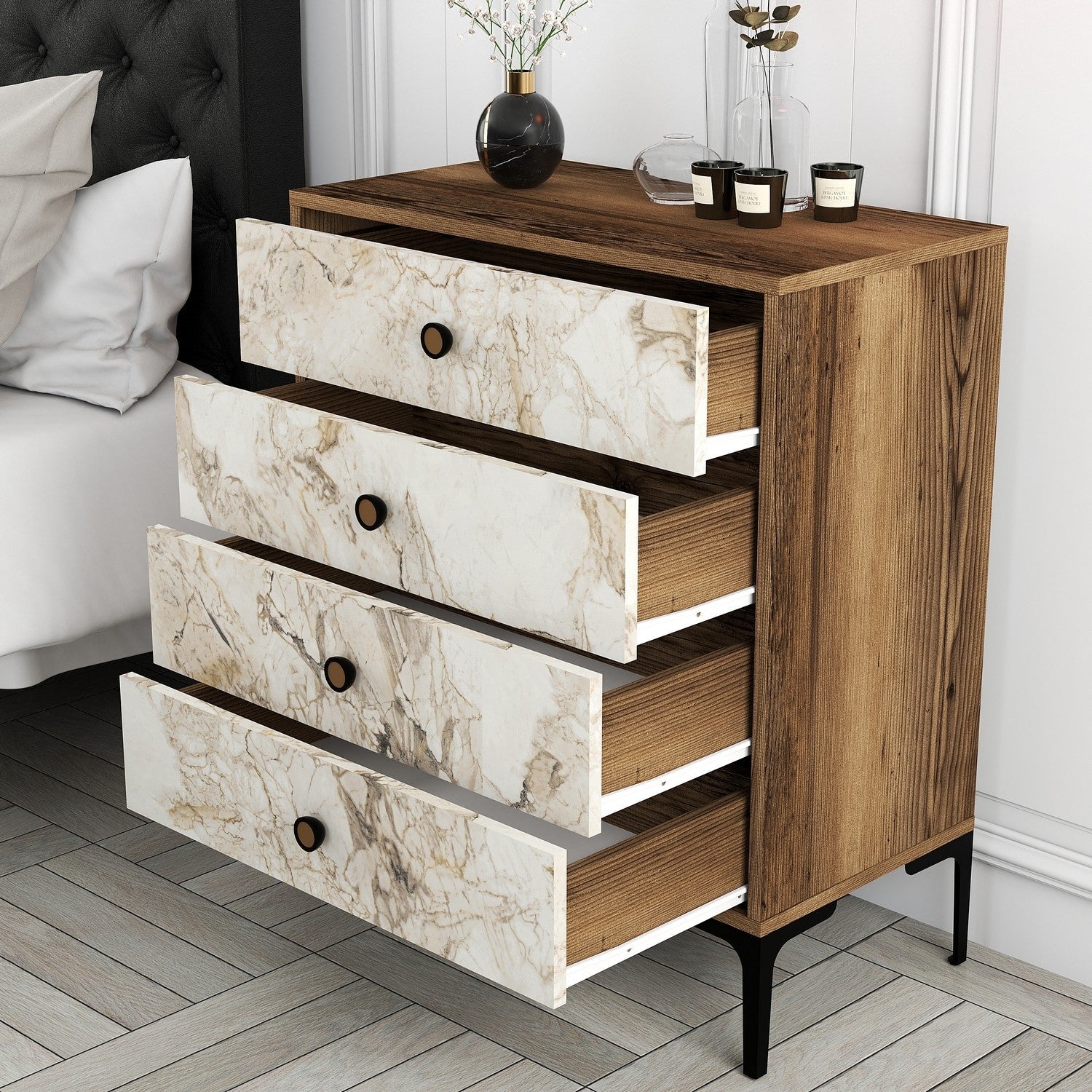 Komoda Lizbon 538 - Walnut, White | AG-vitahome.hr