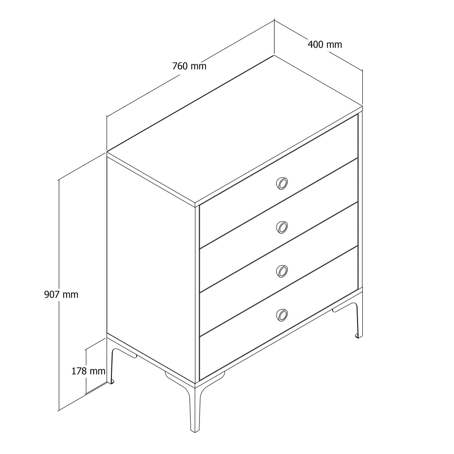 Komoda Lizbon 538 - Walnut, White | AG-vitahome.hr
