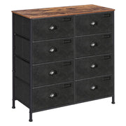 Komoda od tkanine s 8 ladica, 80 x 81,5 x 30 cm, rustikalno smeđa i crna | SONGMICS-vitahome.hr