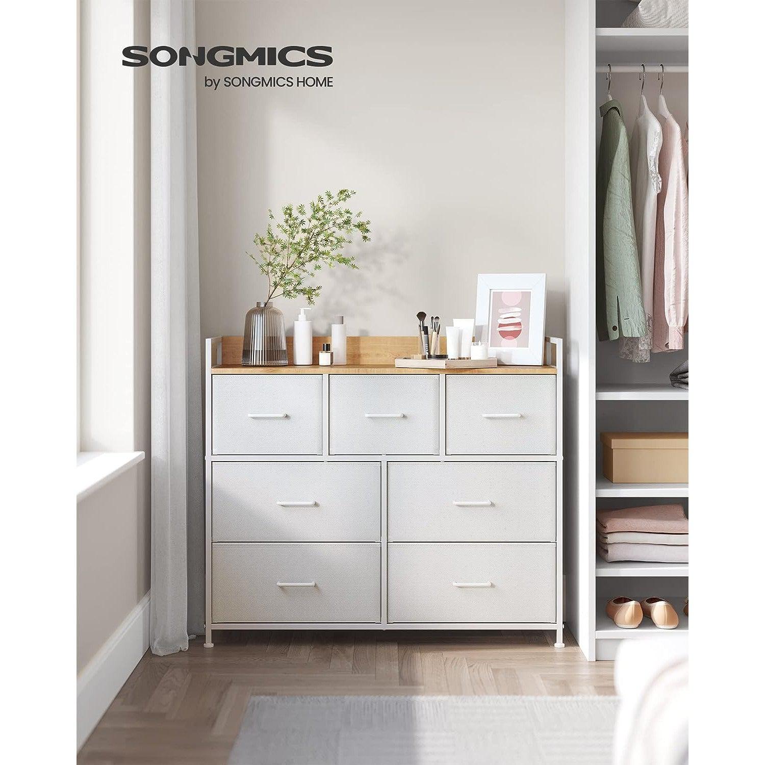 Komoda, ormar sa 7 ladica od tkanine, bijele i boje drva | SONGMICS-vitahome.hr