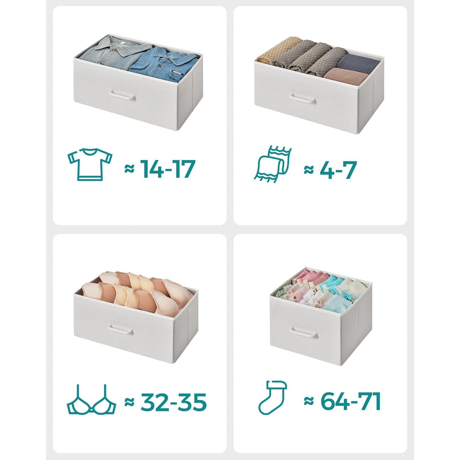 Komoda, ormar sa 7 ladica od tkanine, bijele i boje drva | SONGMICS-vitahome.hr
