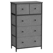 Komoda, platneni organizator s 5 ladica, boja siva i crna s drvetom | SONGMICS-vitahome.hr