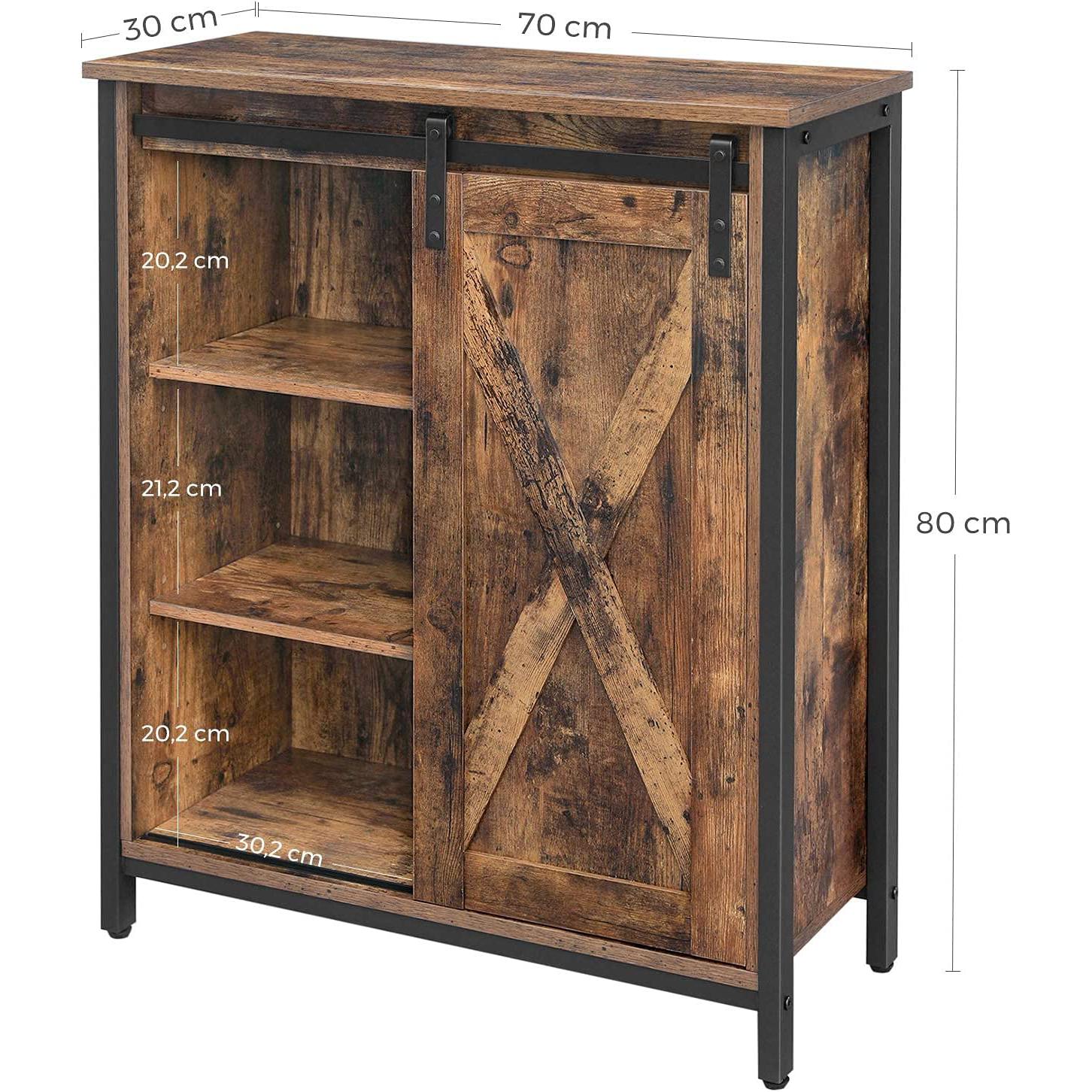 Komoda, Rustikalni kuhinjski element s kliznim vratima 70 x 30 x 80 cm | Vasagle-vitahome.hr