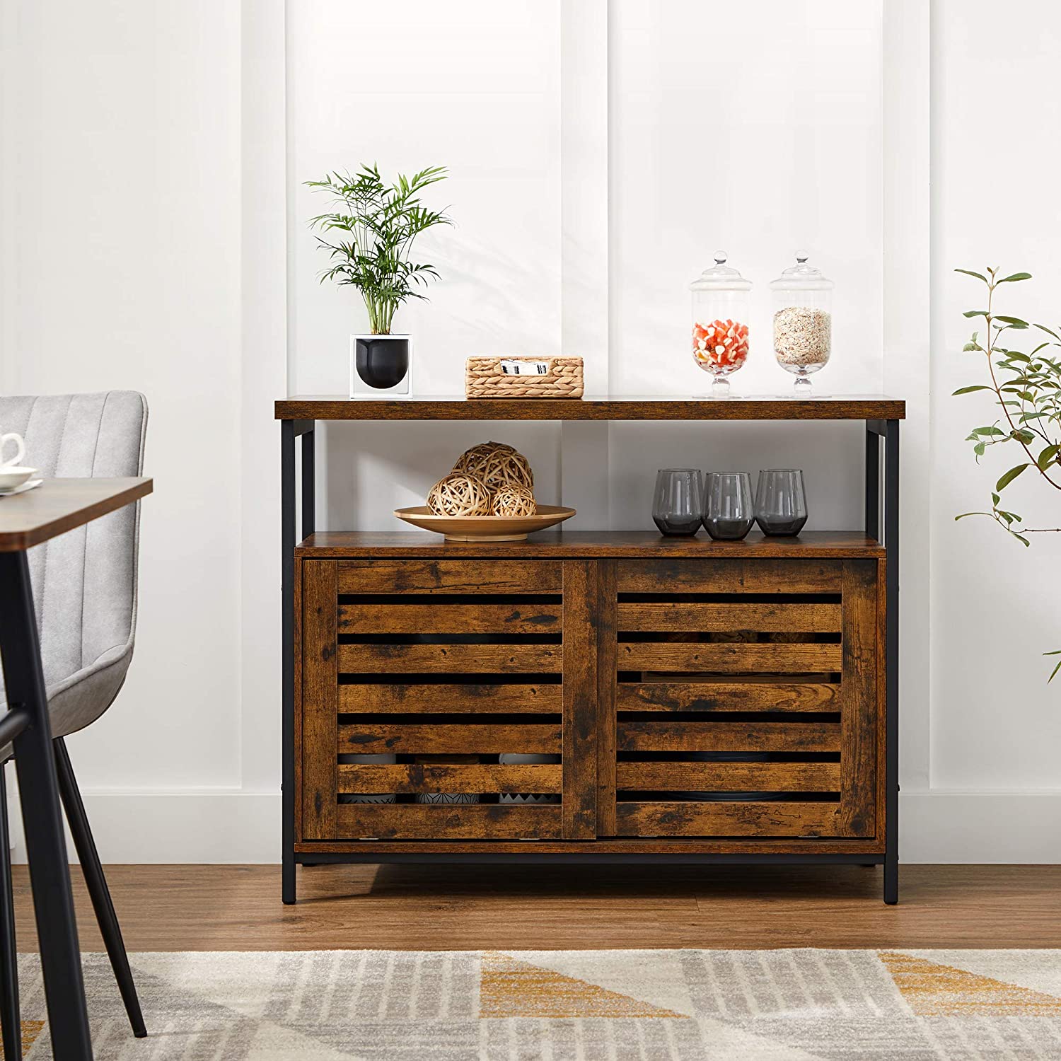 Komoda, rustikalno smeđa, 100 x 35 x 80 cm | Vasagle-vitahome.hr