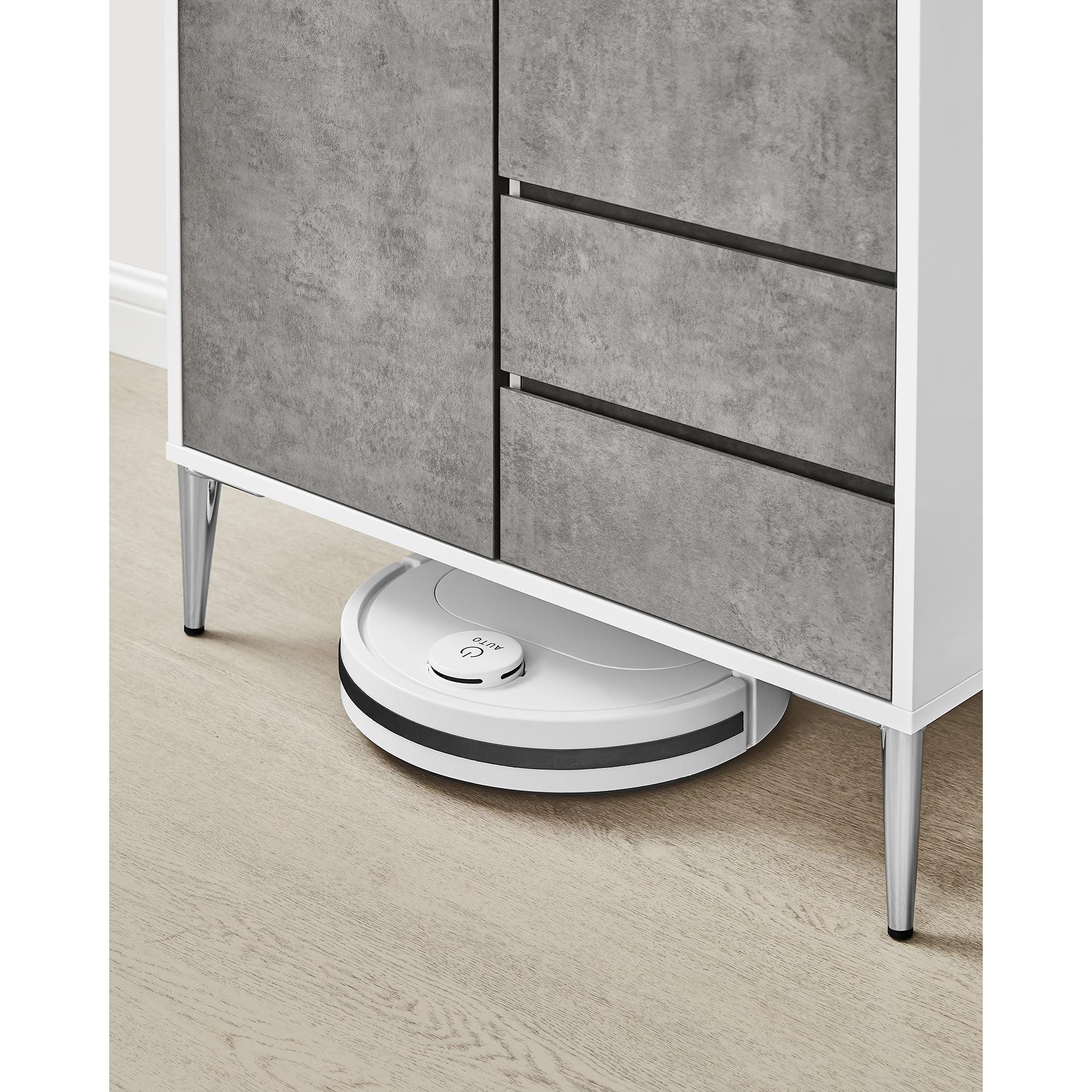 Komoda s 2 ladice, 2 odjeljka s vratima, 40 x 70 x 85 cm, sivo-bijele boje | VASAGLE-vitahome.hr
