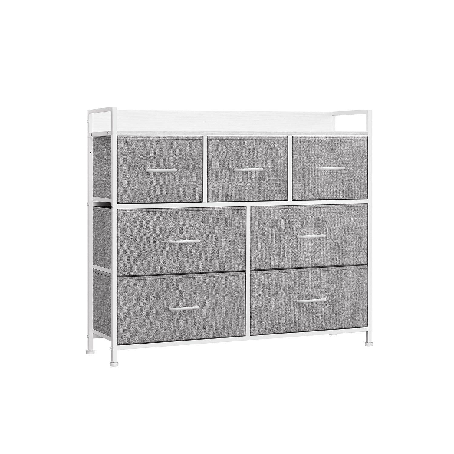 Komoda s 7 tkanih ladica s drškama, 28.5 x 98 x 85 cm, siva i bijela | SONGMICS-vitahome.hr
