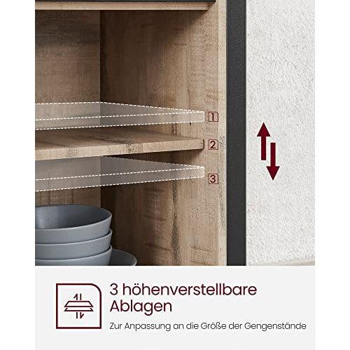 Komoda s kliznim vratima u rustikalnom stilu, 33 x 100 x 80 cm , smeđe-crna | VASAGLE-vitahome.hr